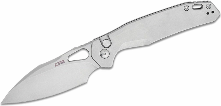 Składany nóż kieszonkowy CJRB Frack 9,9 cm, stonewash, całkowicie metalowy