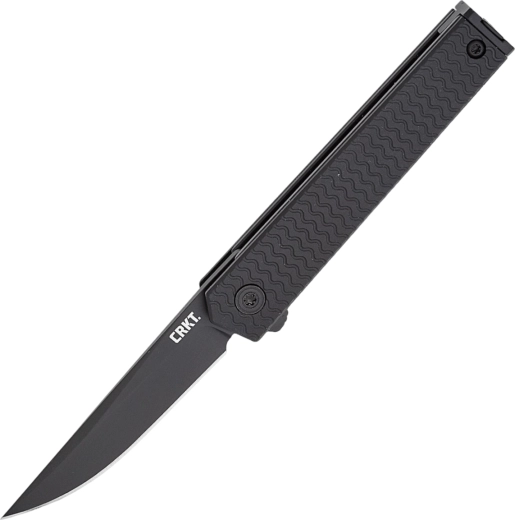 CRKT CEO Microflipper czarny nóż kieszonkowy Drop Point 6 cm, aluminiowa rękojeść