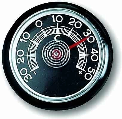 Mały analogowy termometr samochodowy TFA, czarny