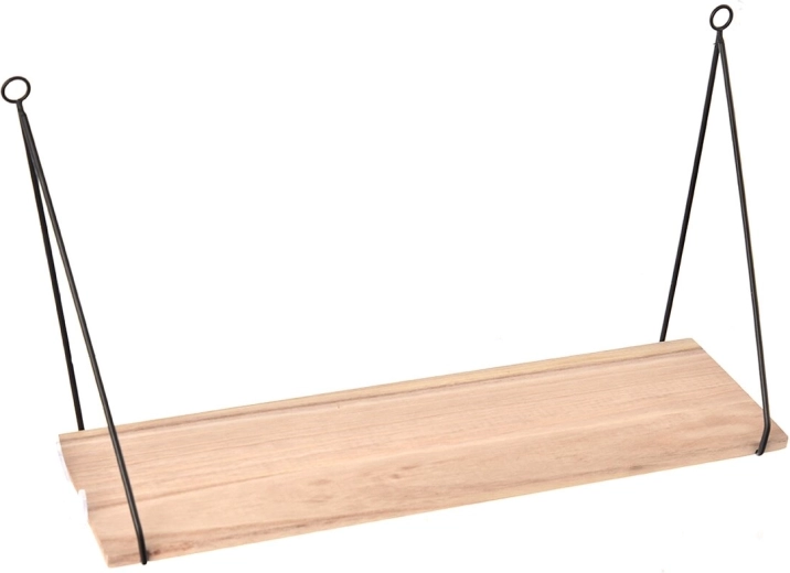 Półka ścienna drewno i metal 50 cm
