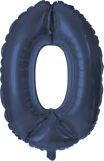 Balon foliowy TORO w kształcie cyfry 0, 30 cm – Niebieski