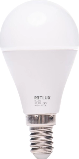 Żarówka LED Retlux G45 E14 3 W, zimna biel