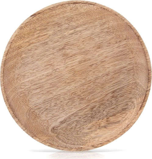 Drewniany talerz do serwowania z mango 20 cm