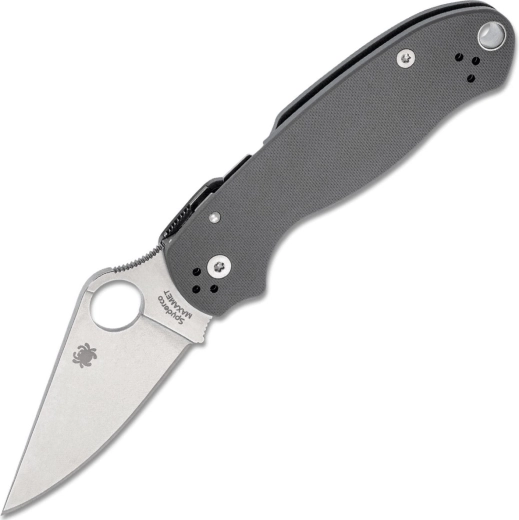 Spyderco Para 3 Maxamet szary nóż składany 7,6 cm z wykończeniem stonewash i rękojeścią G10