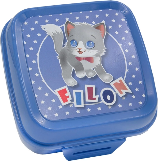 Pudełko śniadaniowe z zatrzaskiem 12,5 × 12,5 × 8 cm – plastikowe, mix kolorów
