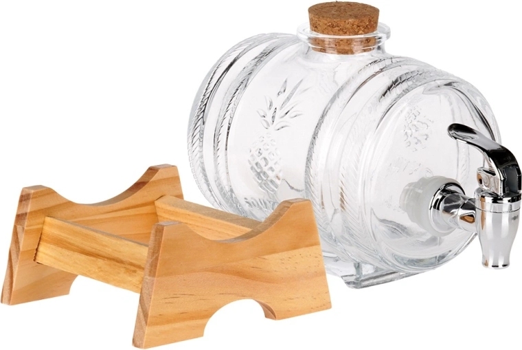 Stylowy kształt beczki z wytrzymałego szkła