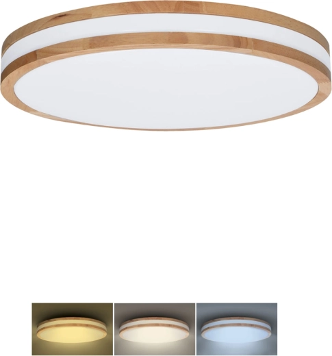 Solight LED lampa sufitowa i ścienna Woody 25 W, 1350 lm, 29 cm, 3CCT
