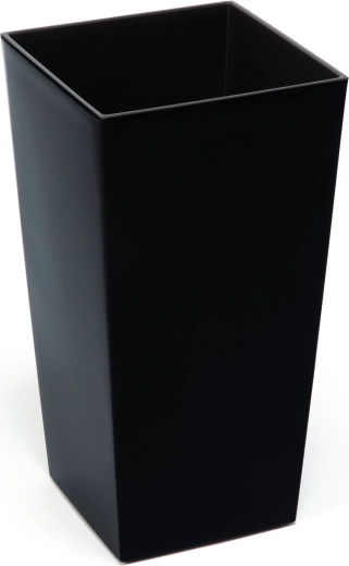 Donica Finezja 19 × 19 cm z wkładem – czarna plastikowa donica do wnętrz i na zewnątrz