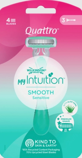 Jednorazowa maszynka do golenia Wilkinson Quattro My Intuition Smooth Sensitive, 3 szt.