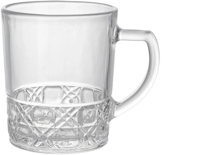 Zestaw 6 żłobkowanych szklanek z uchem 240 ml