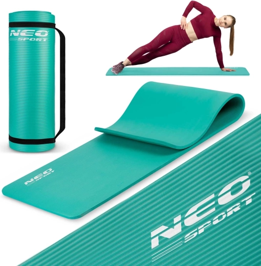 Neoprenowa mata do ćwiczeń 183 × 60 cm NEO-SPORT turkusowa