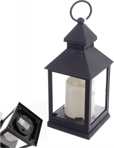 Dekoracyjna latarenka LED UH czarna 23 cm