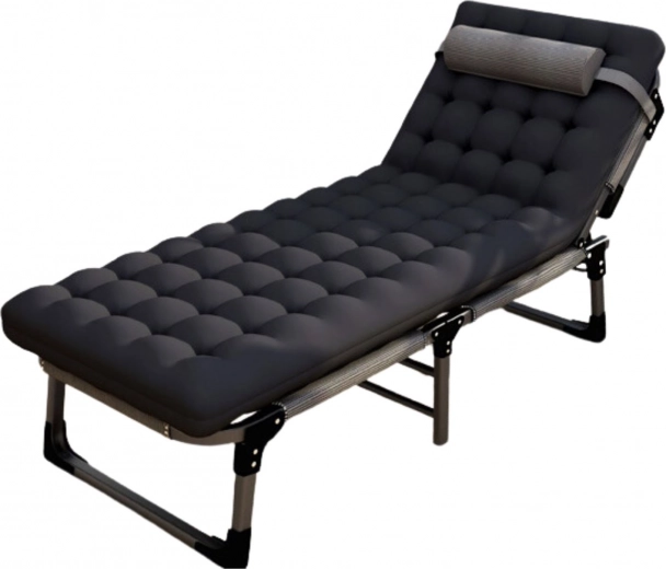 Składane turystyczne leżak/łóżko polowe Business, Field, Premium cot – czarny