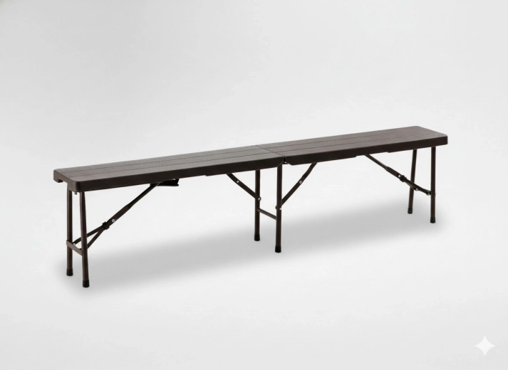 Składana ławka turystyczna 180 × 25 × 43 cm brązowa