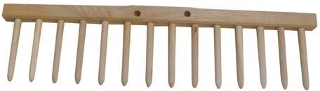 Drewniane grabie bez trzonka 48 cm, 14 zębów
