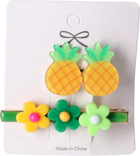 Zestaw 2 spinek do włosów - ananas