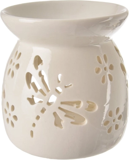Biała ceramiczna kominek zapachowy z motywem wagi