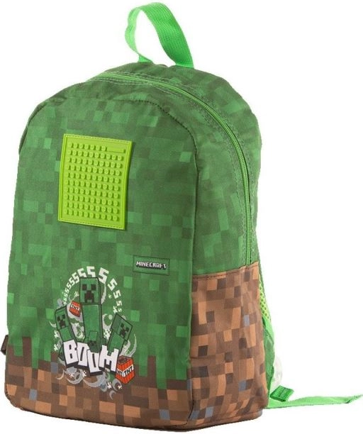 Plecak Pixie Crew Minecraft silikonowy 30x35 cm z pikselowymi kostkami, zielony, w woreczku