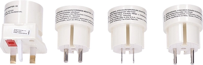 Solight uniwersalny adapter podróżny bez uziemienia – 1 sztuka