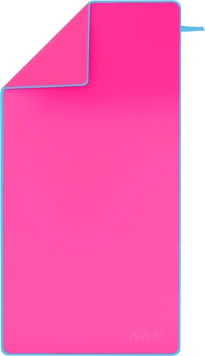 Szybkoschnący ręcznik z mikrofibry NILS Camp różowo‑niebieski 140 × 70 cm