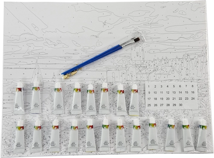 Malowanie po numerach z ramą 40 × 50 cm – piracki statek