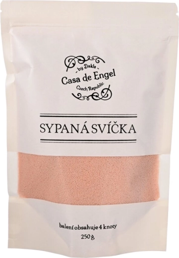 Różowy wosk sypki do świec z 4 knotami (250 g)