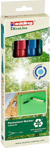 Edding 25 EcoLine marker permanentny, zestaw 4 szt.