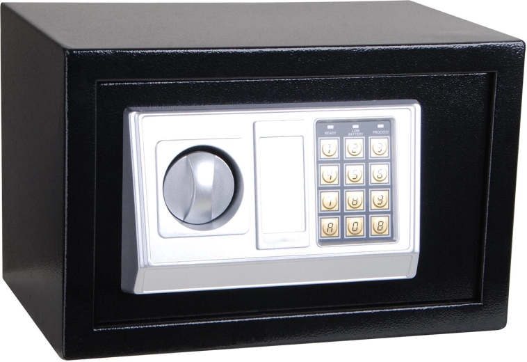 Cyfrowy sejf 31 × 20 × 20 cm z kodem PIN i kluczem awaryjnym