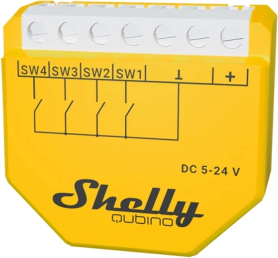 Shelly Wave i4 DC – naścienny moduł wejściowy Z-Wave z 4 wejściami