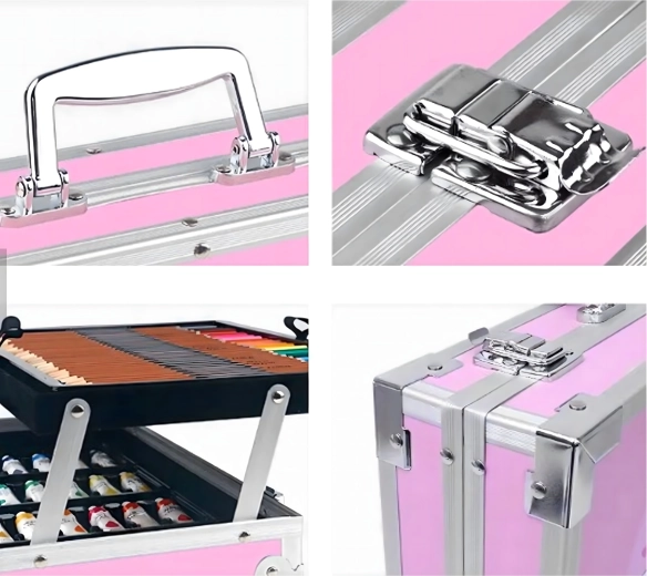 Wytrzymała aluminiowa walizka z okuciami