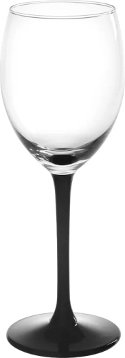 Kieliszek do białego wina 250 ml z czarną nóżką