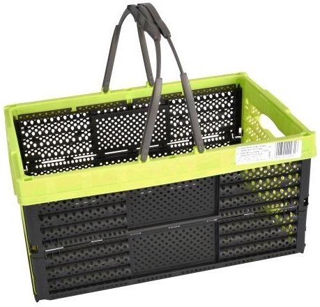 Składany koszyk zakupowy z 2 uchwytami 16 l, 40 × 27 × 20 cm - mix kolorów