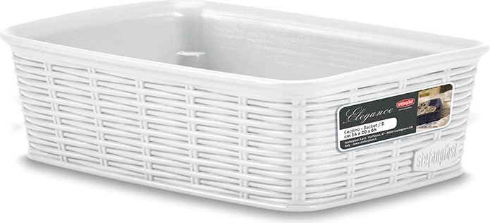 Plastikowy koszyk Elegance 20 × 14 × 6 cm – Biały