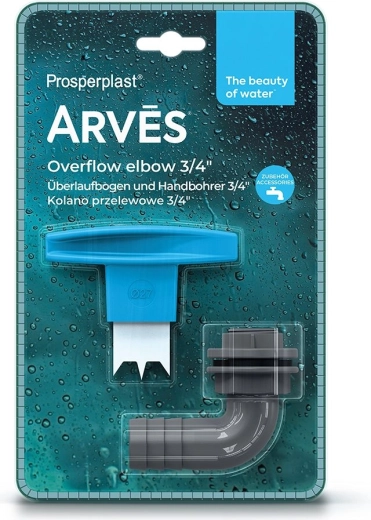 Kolanko przelewowe 3/4" do beczki na deszczówkę z ręcznym wiertłem 27 mm