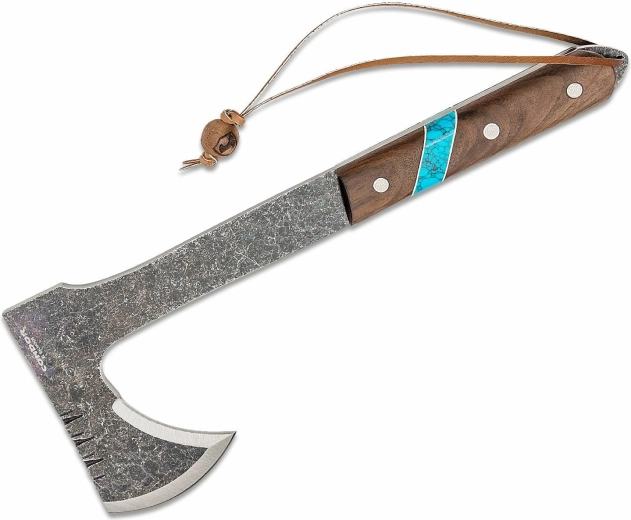Toporek tomahawk Condor Blue River 529 g z orzechową rękojeścią i skórzanym futerałem