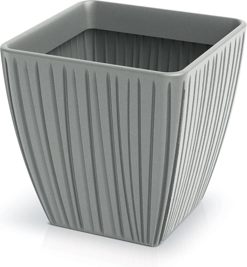 Plastowa donica Fero Square 40 cm, betonowa szarość