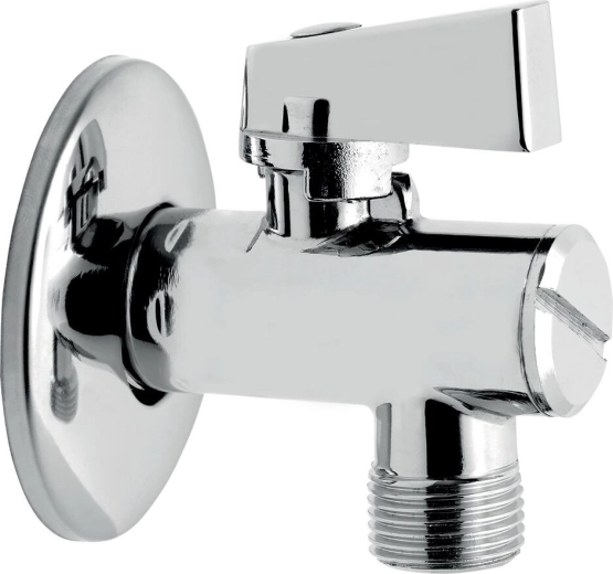 Zawór kątowy z filtrem i metalową dźwignią 1/2" x 3/8", chrom
