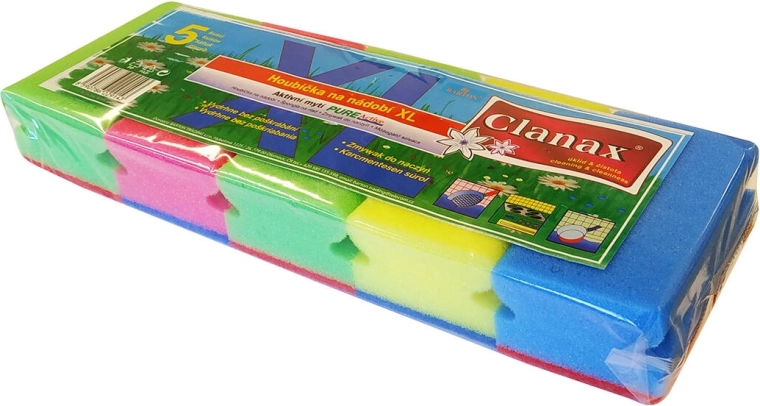 Profilowana gąbka do naczyń XXL 12 × 7 × 4,5 cm, 5 szt.