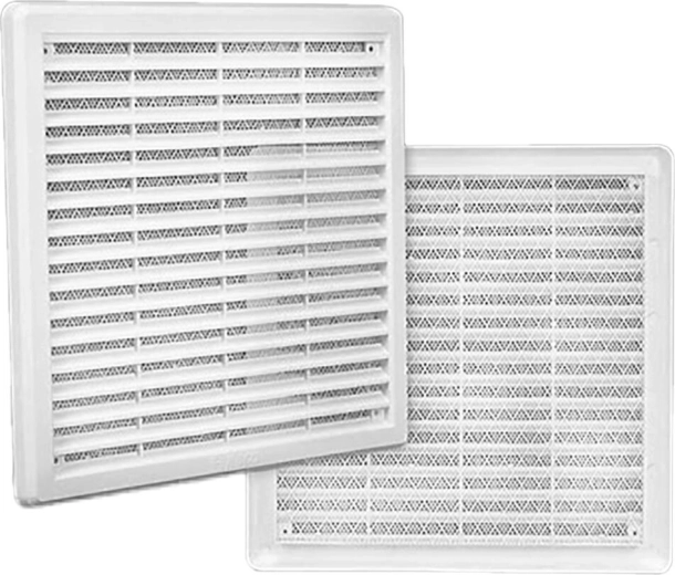 Kratka wentylacyjna z siatką 300 × 300 mm, biała