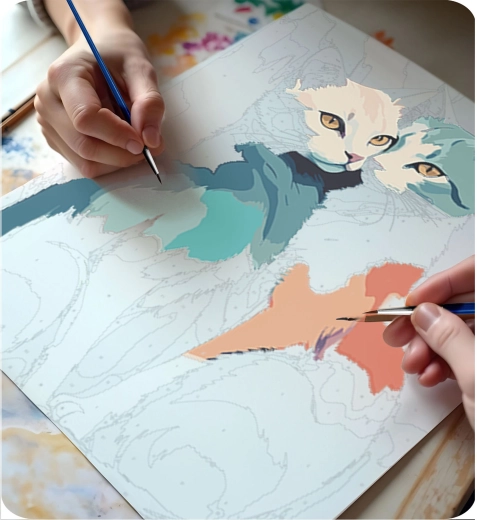 Motyw kotów pełen barw i radości