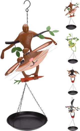 Metalowe poidło i kąpielisko dla ptaków Zwierzątko 39,5 × 21 × 67 cm, mix dekorów