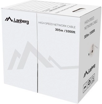 Kabel sieciowy Lanberg UTP Cat 5e, 100% miedź, 305 m, żółty