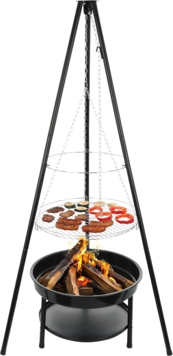 Stabilny trójnóg i duża powierzchnia grillowania