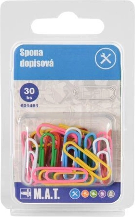 Kolorowe spinacze biurowe, mix kolorów, 30 szt.