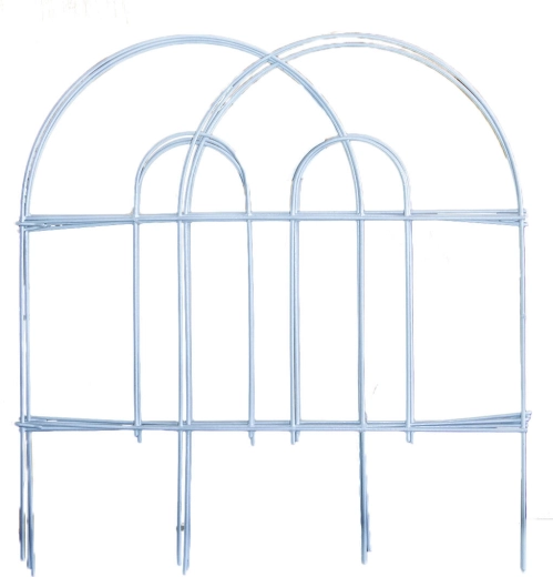 Metalowe ogrodzenie ogrodowe z wypełnieniem PH 45 cm × 3 m, białe (7 szt.)