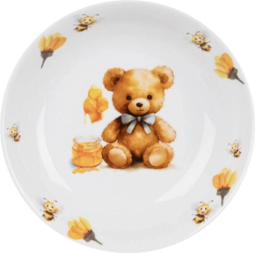 Dziecięcy głęboki porcelanowy talerz Miś 19 cm