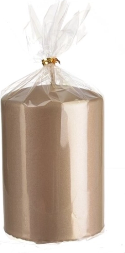 Świeca walcowa w matowym kolorze szampańskim 10 cm
