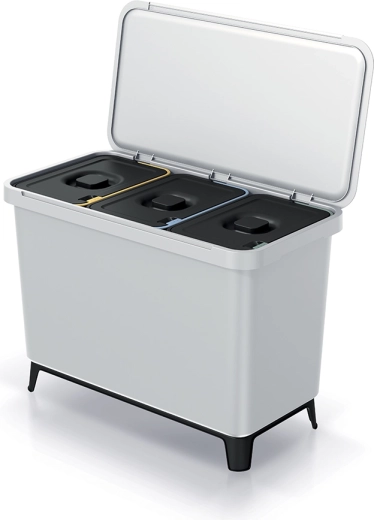 Kosz do segregacji odpadów Prosperplast Systema 3×10 l, ścienny lub wolnostojący