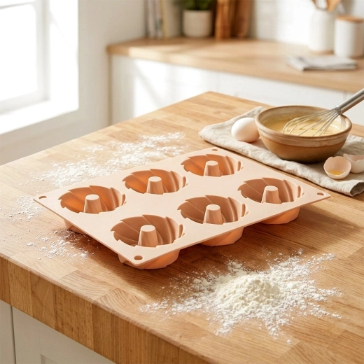 6 gniazd z kominkiem dla równomiernego pieczenia