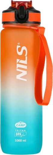 Tritanowa butelka na napoje 1000 ml pomarańczowo-niebieska NILS Camp